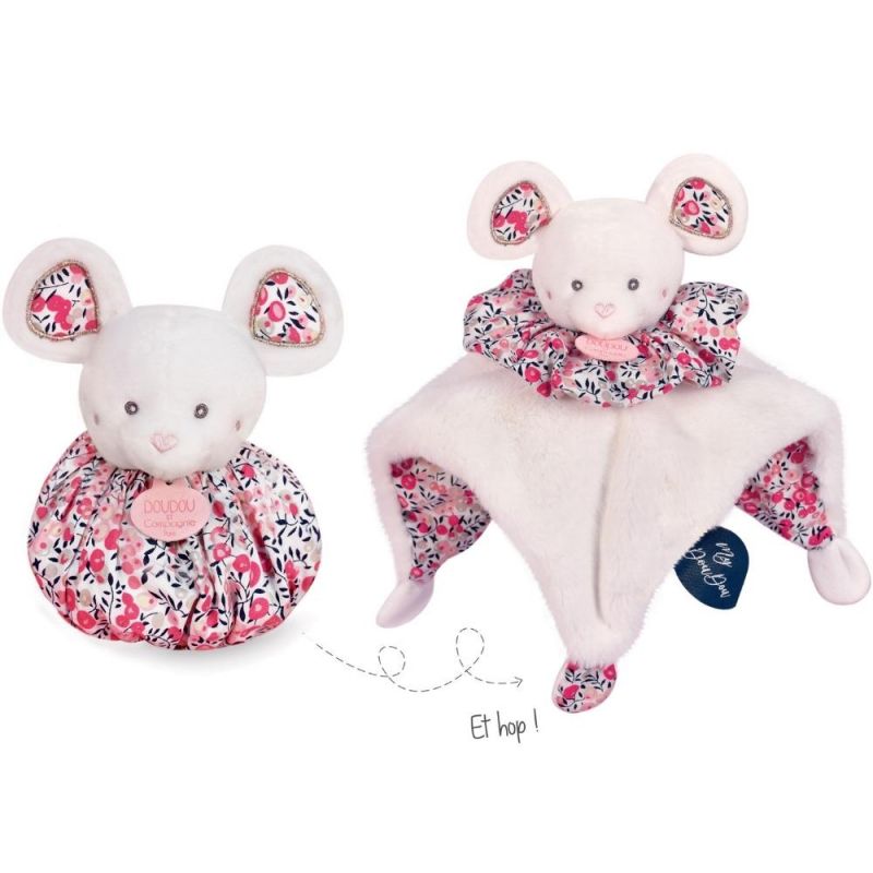 Doudou boule 3 en 1 Souris Les petits futés Doudou et Compagnie Produit 1 grande taille