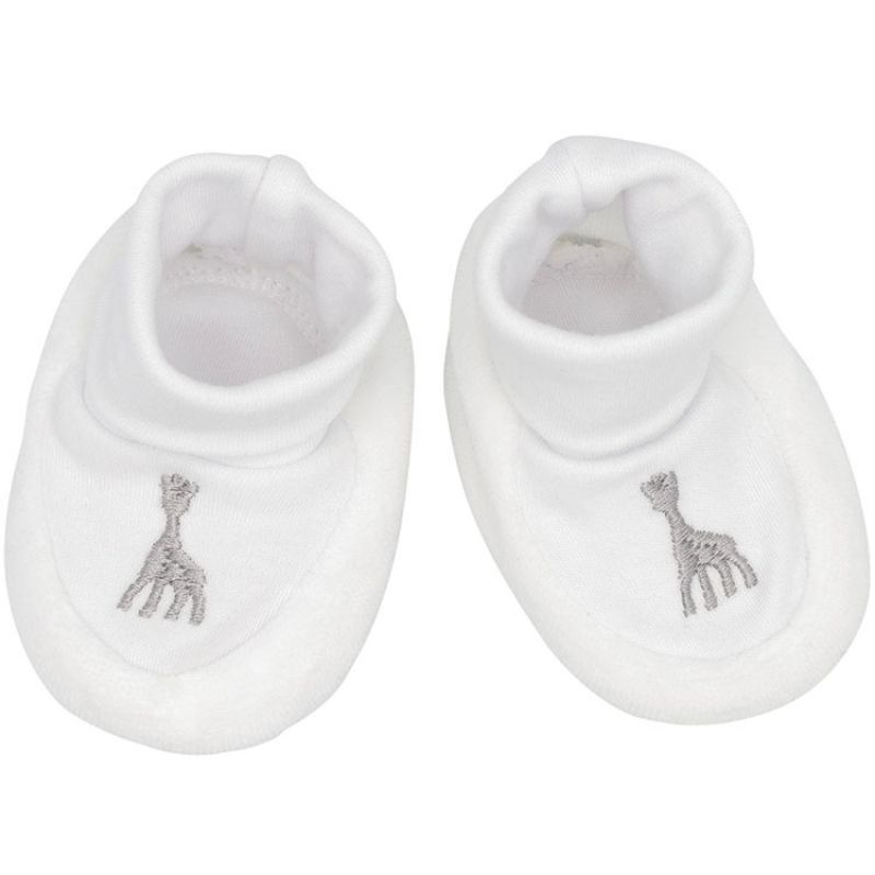 Chaussons en coton blancs Sophie la girafe (1-3 mois) Trois Kilos Sept Produit 1 grande taille