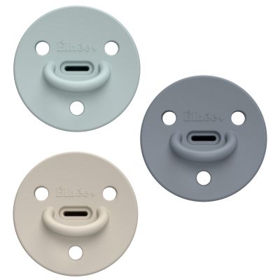 Pack de 3 sucettes Choochoo Buddy Sand-Blue Grey-Ivy Green (6 mois et +) Elhée