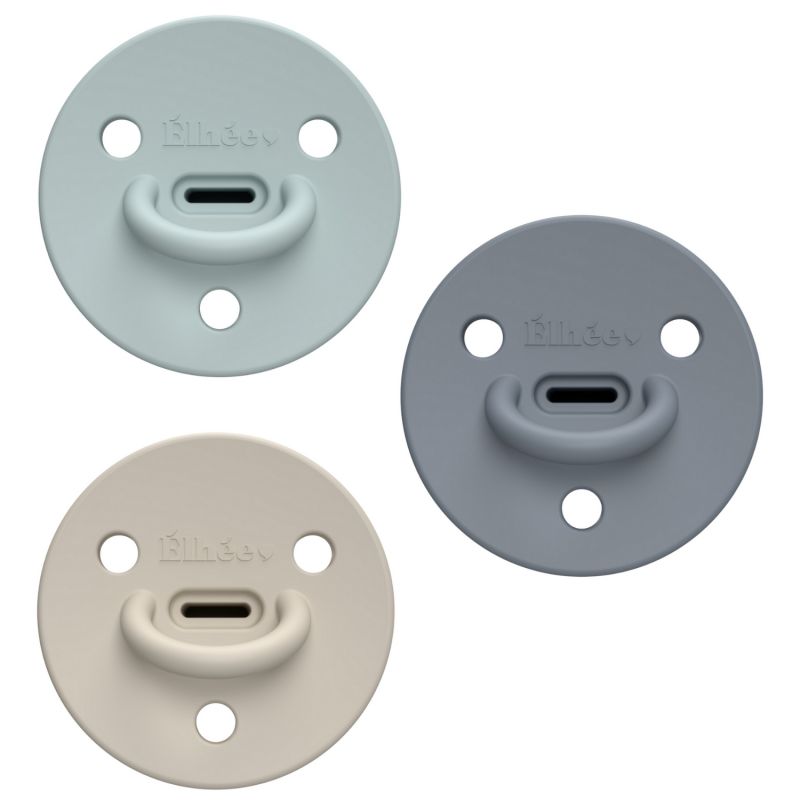 Pack de 3 sucettes Choochoo Buddy Sand-Blue Grey-Ivy Green (6 mois et +) Elhée Produit 1