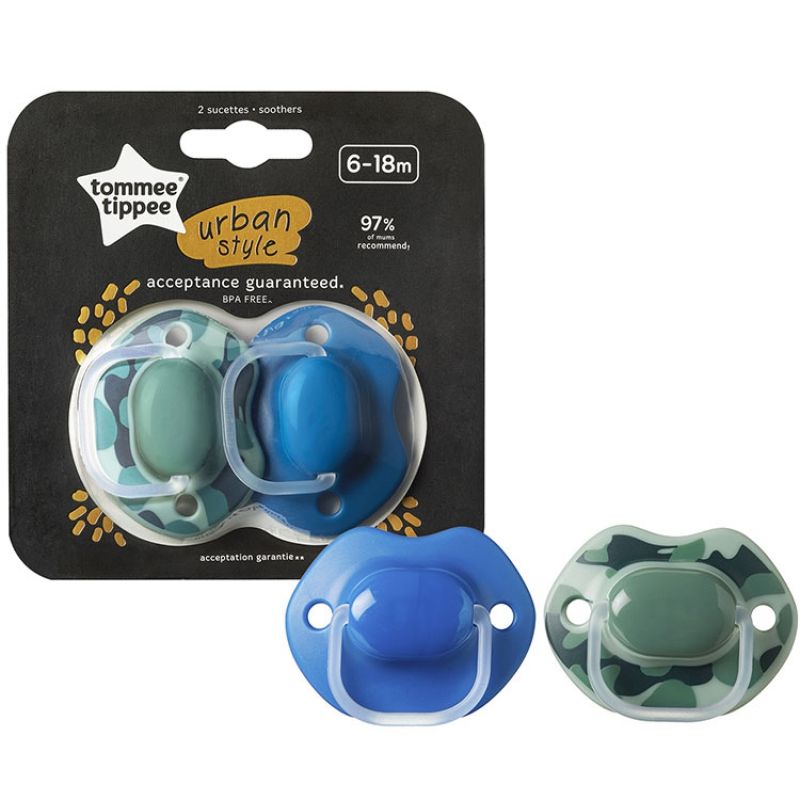 Lot de 2 sucettes anatomiques Closer to nature Urban style (6-18 mois) Tommee Tippee