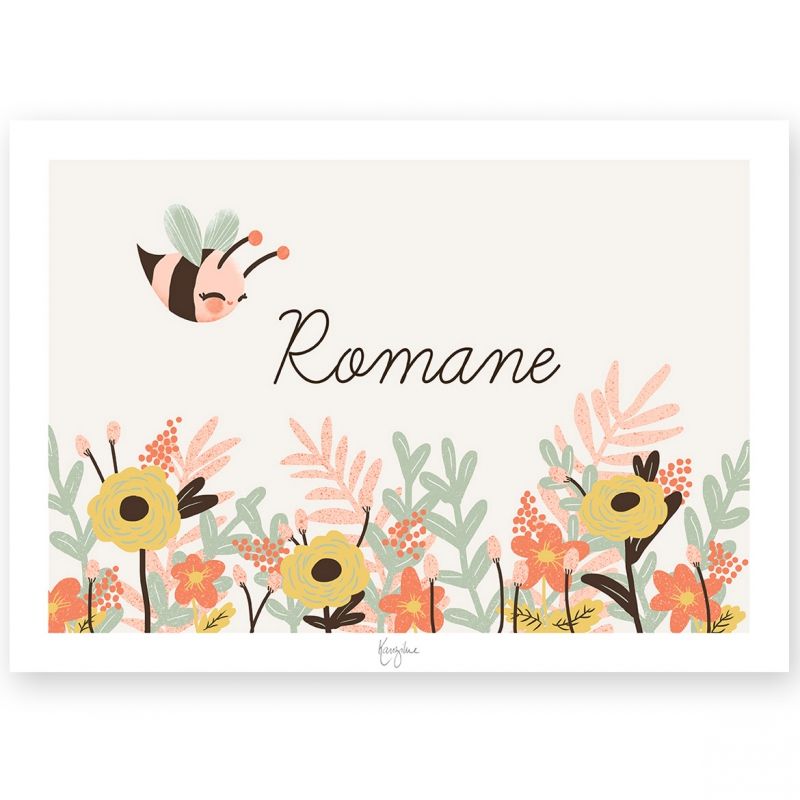 Carte A5 Les Animignons l'abeille (personnalisable) Kanzilue