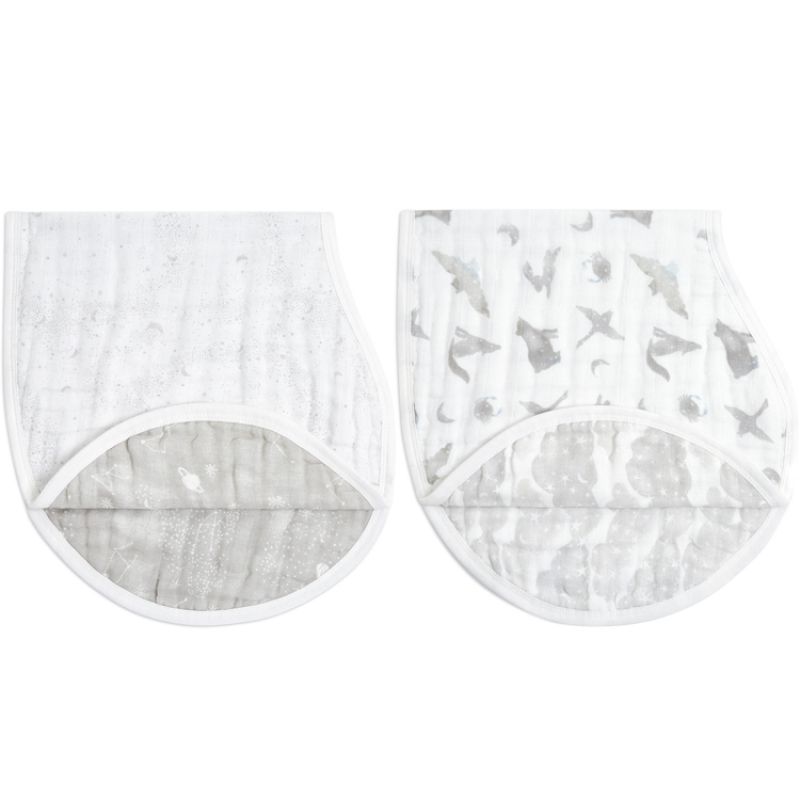 Lot de 2 bavoirs d'épaule burpy bib en coton bio map the stars aden + anais
