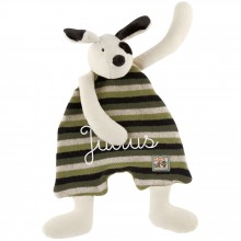 Doudou plat Julius le chien personnalisable La Grande Famille  par Moulin Roty