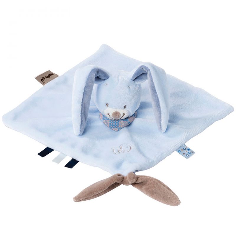 Doudou plat attache sucette Bibou le lapin (27 x 27 cm) Nattou