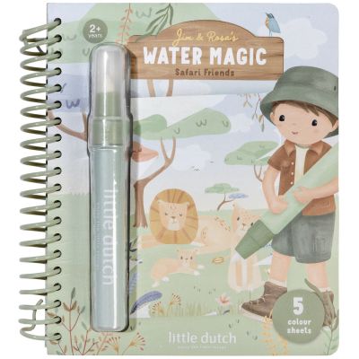 Cahier de coloriage à l'eau Jim Safari Friends Little Dutch