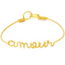 Bracelet Amour en fil Gold-filled or jaune 585° (15 cm)  par Hava et ses secrets