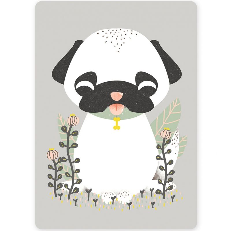 Petite carte les Animignons le Chien (10,5 x 14,8 cm) Kanzilue