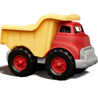 Camion de construction tombereau rouge et jaune