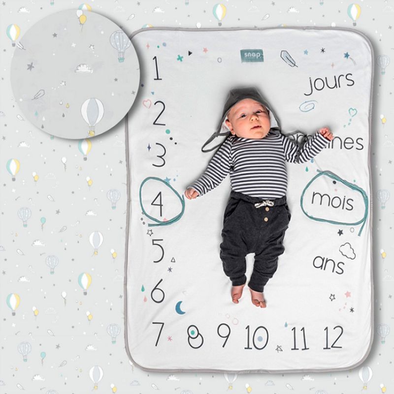 Couverture étapes de bébé Pastel grey Snap The Moment