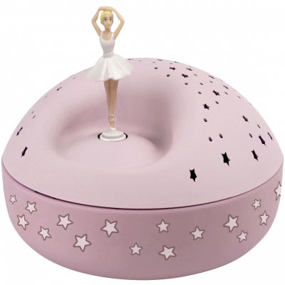 Veilleuse projecteur d'étoiles musical ballerine rose (12 cm) - Reconditionné Trousselier