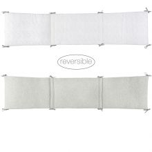 Tour de lit réversible Pure gris (pour lits 60 x 120 et 70 x 140 cm)  par Nattou