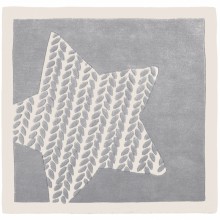 Tapis en laine gris et blanc Poudre d'étoiles (120 x 120 cm)   par Noukie's