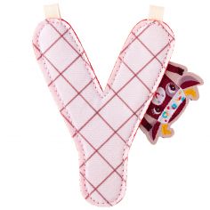 Lettre en tissu à suspendre réversible Y (9,5 cm)