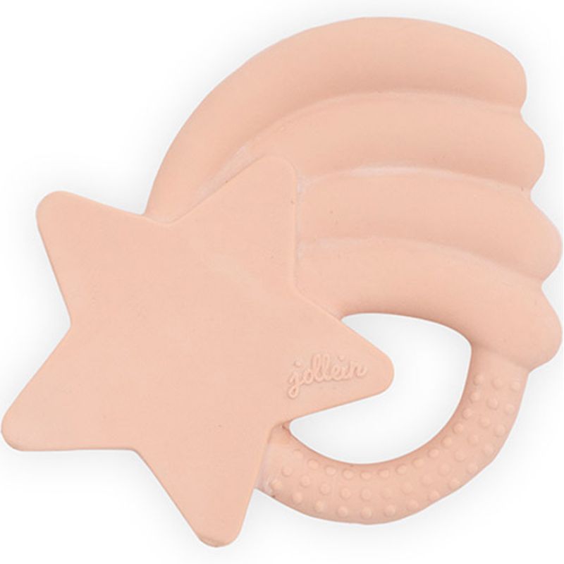 Anneau de dentition en caoutchouc Falling star Etoile rose pâle Jollein