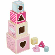 Cubes empilables Pink Blossom (4 cubes)  par Little Dutch