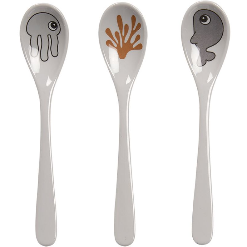 Lot de 3 cuillères Sea Friends gris Done by Deer