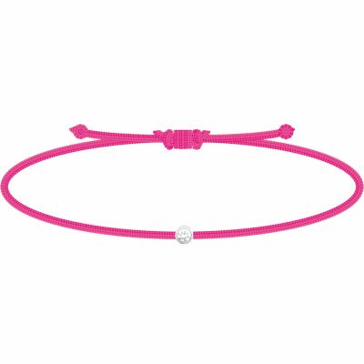 Bracelet diamant Mon Petit Diam's rose fluo (argent rhodié 925°) My First Diamond