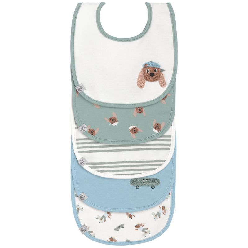 Lot de 5 bavoirs coton bio Tiny Team Chien Lässig Produit 1