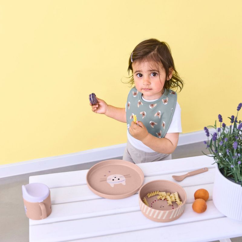 Lot de 5 bavoirs coton bio Tiny Team Chien Lässig Ambiance 6