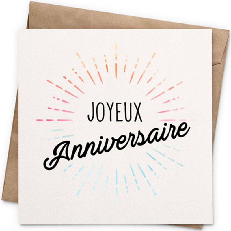 Carte Anniversaire (13 x 13 cm) La Poupette à paillettes