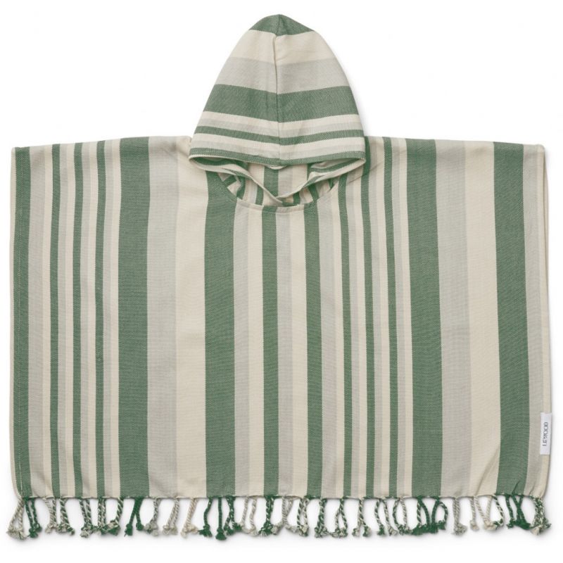 Poncho de bain Roomie rayé vert (1-2 ans) Liewood