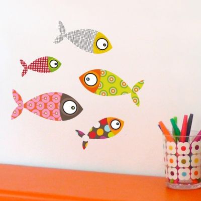 Stickers 5 petits poissons Série-Golo