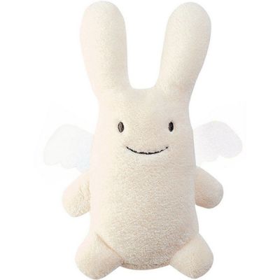 Ange lapin musical écru et pochette de rangement en coton (24 cm) Trousselier