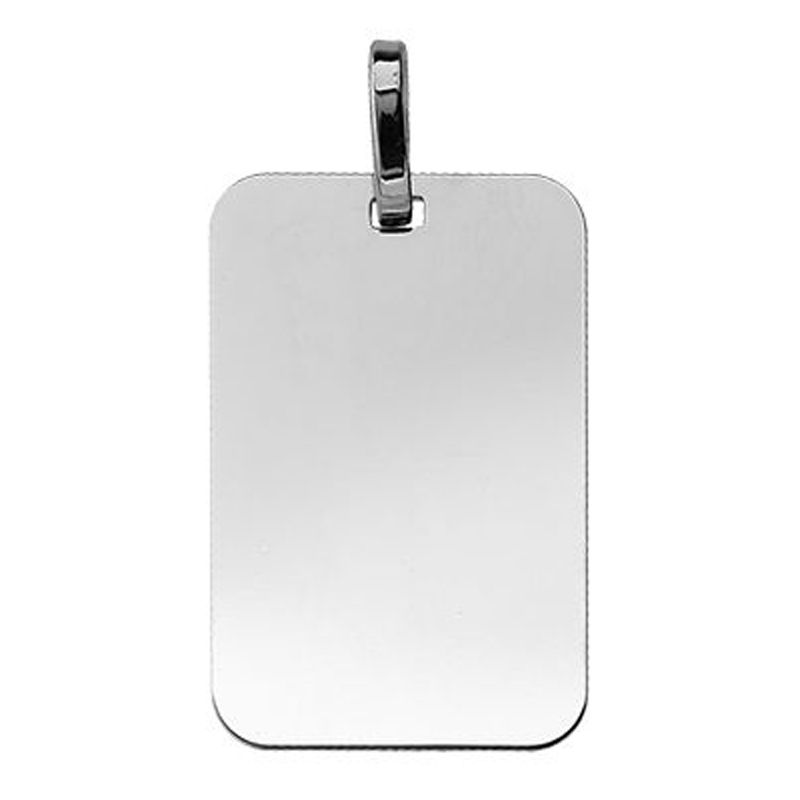 Pendentif plaque rectangulaire (or blanc 375°) Berceau magique bijoux