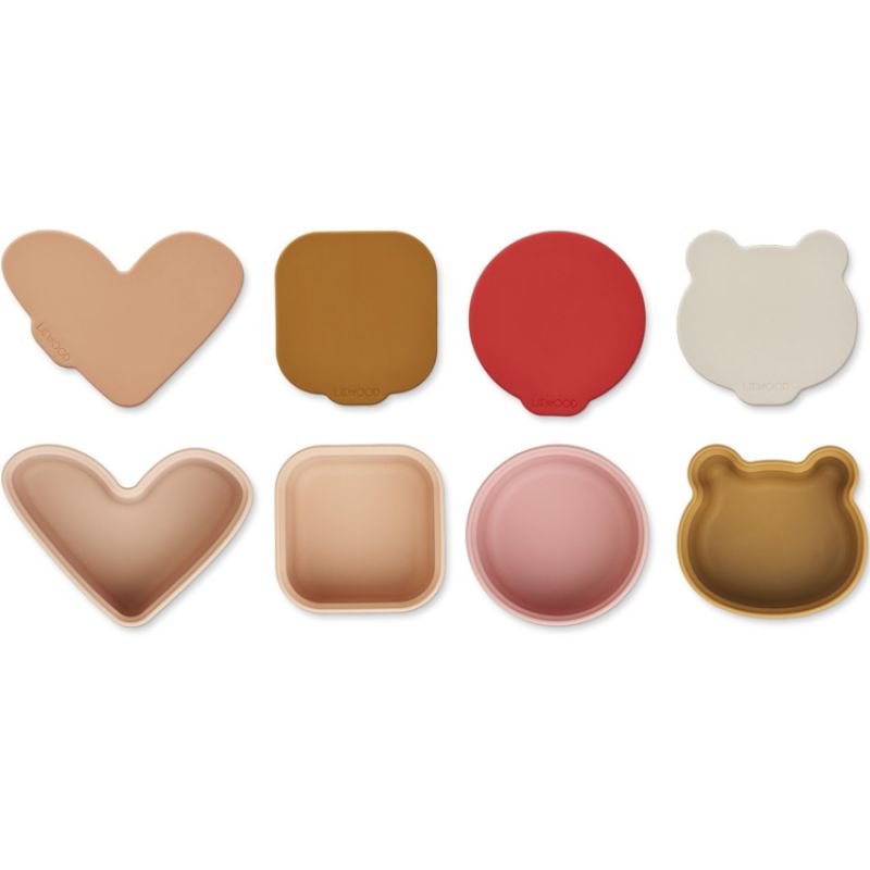 Lot de 4 petites boîtes à goûter Toto Rose multi mix Liewood