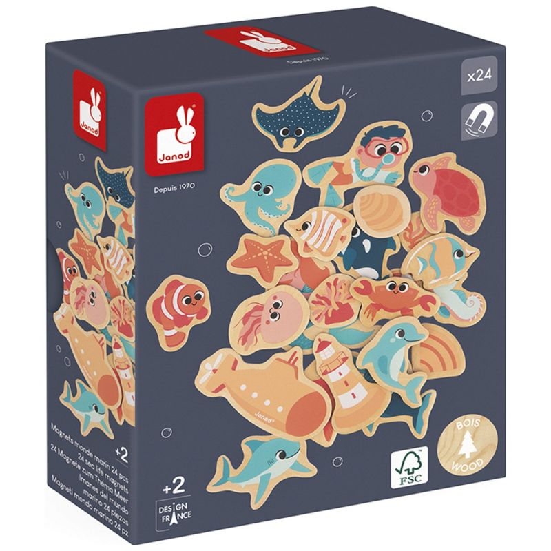 Magnets Monde marin (24 pièces) Janod Packaging 4
