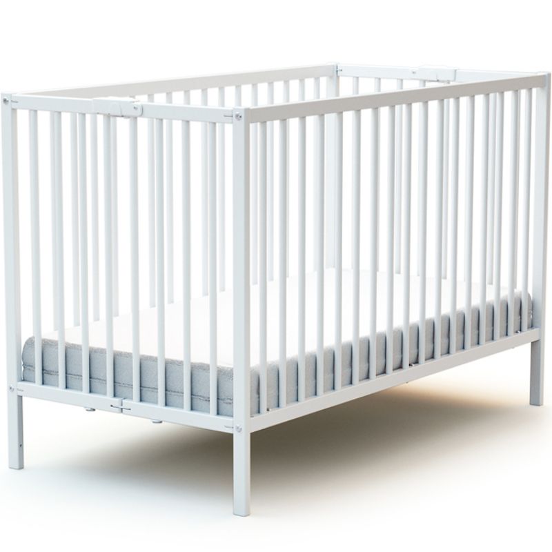 Lit pliable en bois de hêtre Webaby blanc (60 x 120 cm) AT4