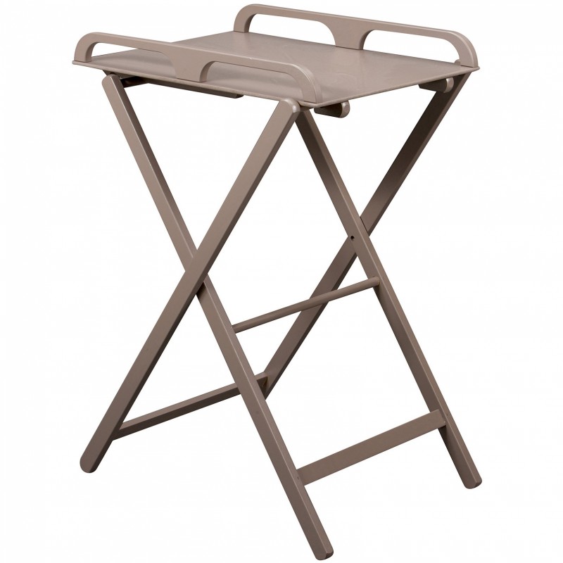 Table à langer pliante Jade en bois massif laqué taupe Combelle