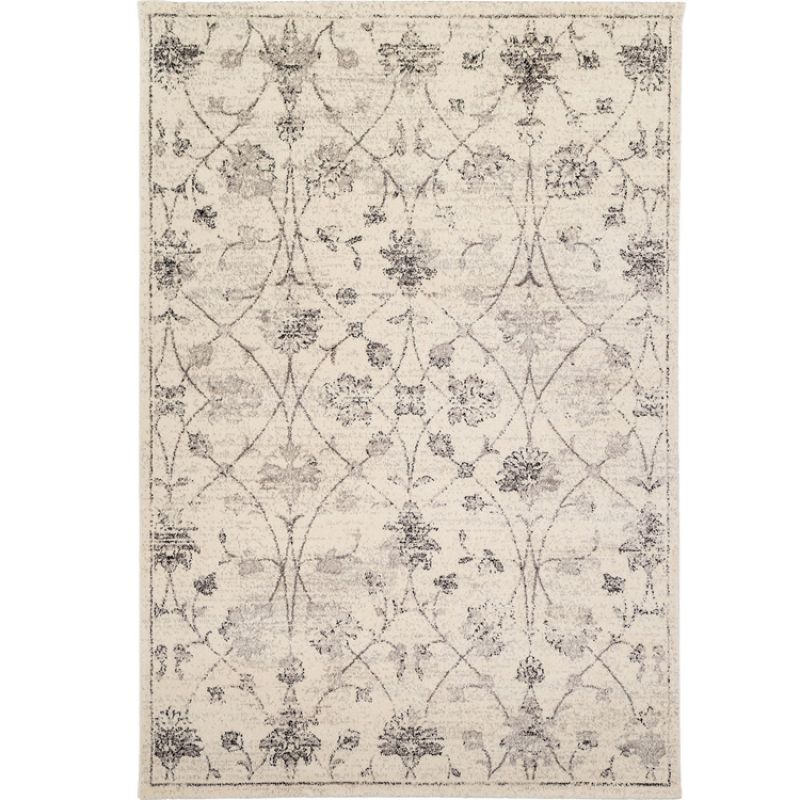 Tapis rectangulaire Inspiration florale argent (160 x 230 cm) AFKliving