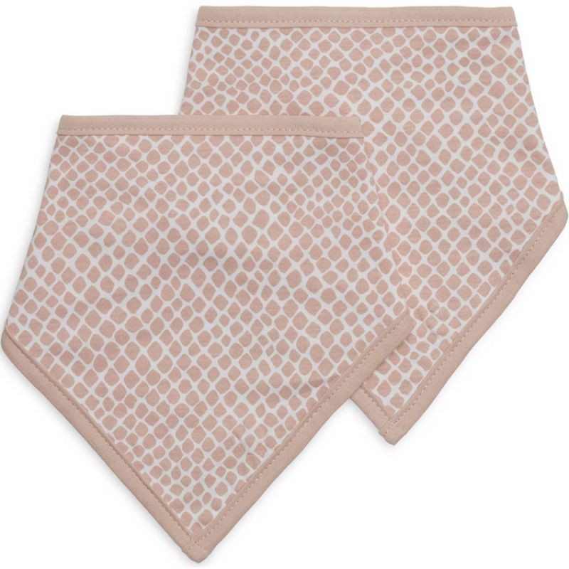 Lot de 2 bavoirs bandana Snake rose pâle Jollein