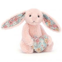 Peluche Blossom Lapin blush cœur fleuri (15 cm)  par Jellycat