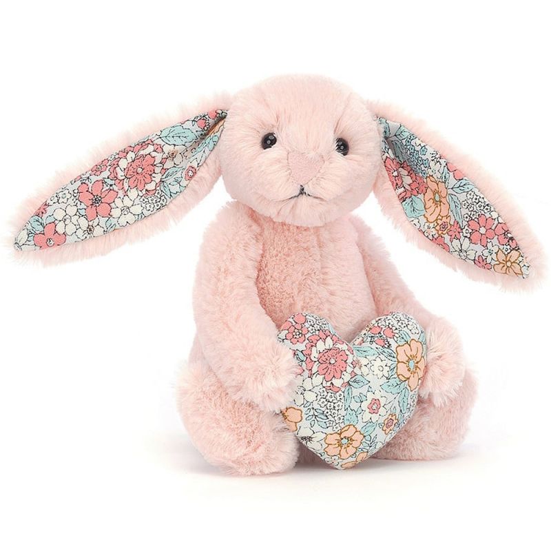 Peluche Blossom Lapin blush cœur fleuri (15 cm) Jellycat