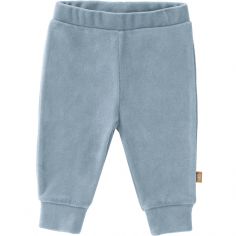 Pantalon de pyjama en velours bio Blue fog (3-6 mois : 60 à 67 cm)