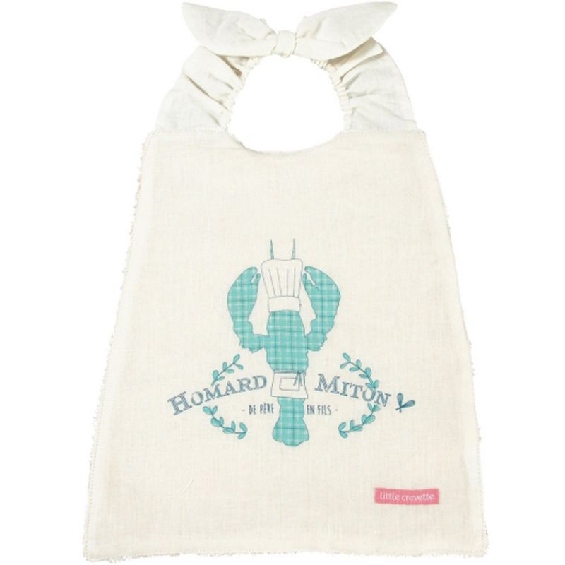 Bavoir élastiqué en coton bio Homard Miton Little Crevette
