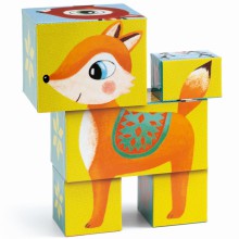 Puzzle cube Animaux des bois (5 pièces)  par Djeco