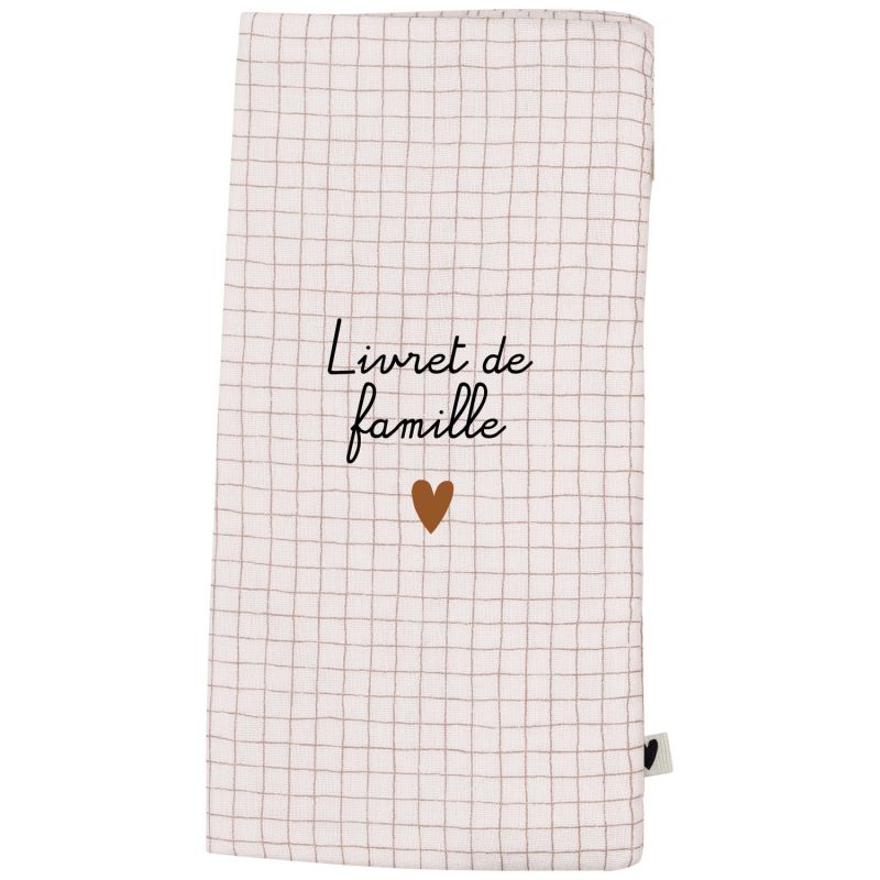 Protège livret de famille Gaze Petits Carreaux (personnalisable) Atelier Wagram Produit 1