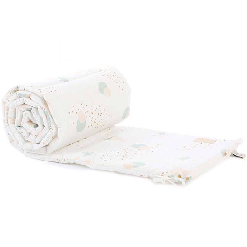 Tour de lit Nest coton bio Aqua eclipse White (pour lits 60 x 120 et 70 x 140 cm) Nobodinoz