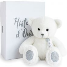 Coffret peluche ours Charms blanc (40 cm)  par Histoire d'Ours