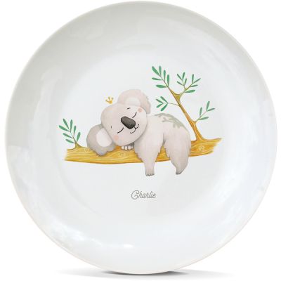 Assiette en porcelaine Koala sieste (personnalisable)  par Gaëlle Duval