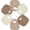 Lot de 6 bavoirs de naissance Nid d'abeille Beige/Choco  par Trois Kilos Sept