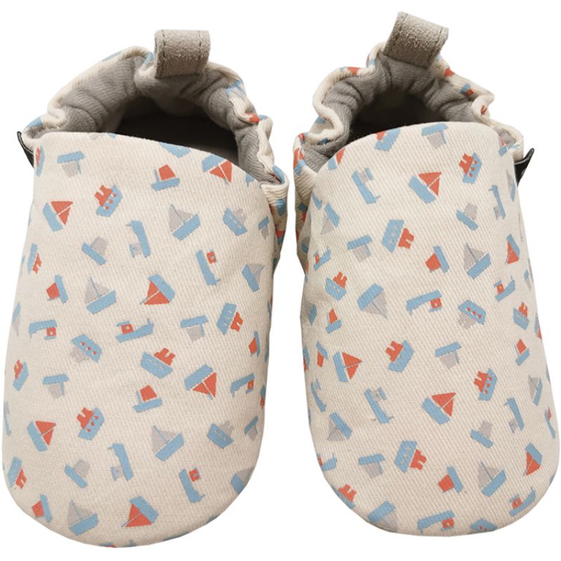 Chaussons en coton et daim Les bateaux (12-18 mois) Maison Petit Jour
