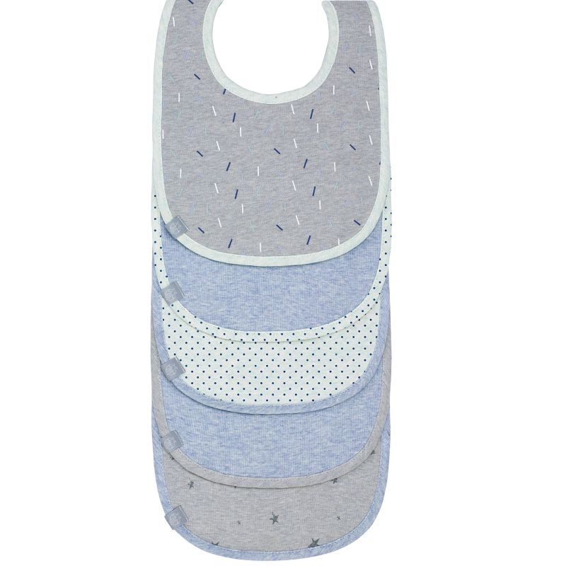Lot de 5 bavoirs à velcro en éponge imperméable bleu fête Lässig
