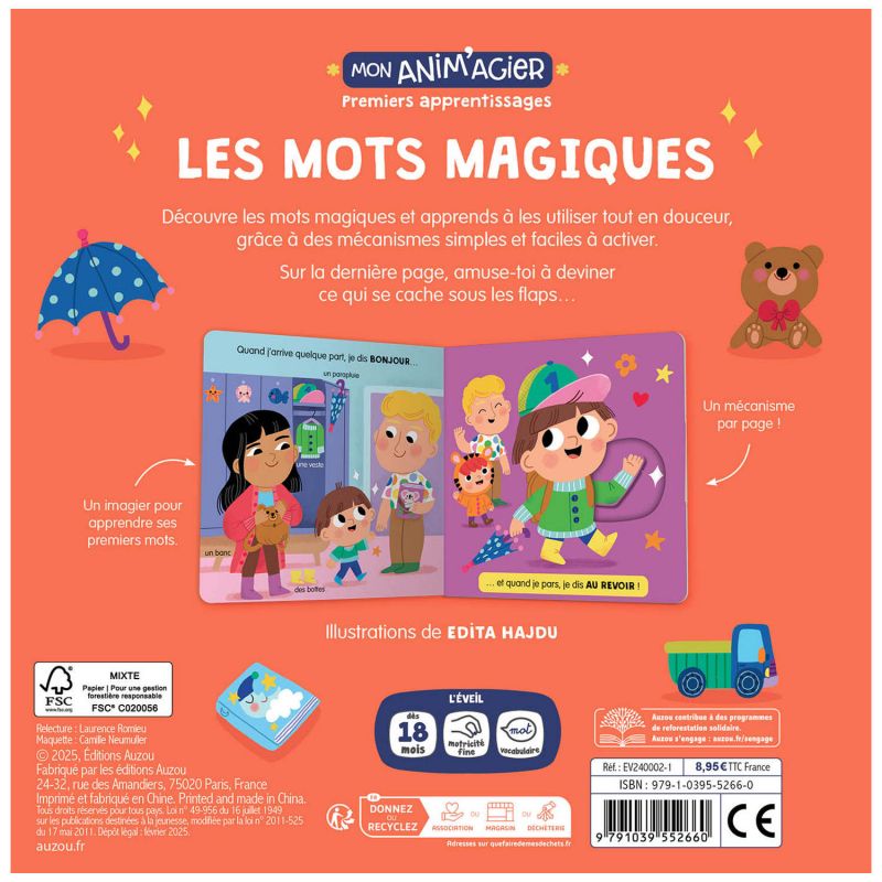 Livre Mon Anim'agier Premiers apprentissages Les mots magiques Auzou Editions Produit 4
