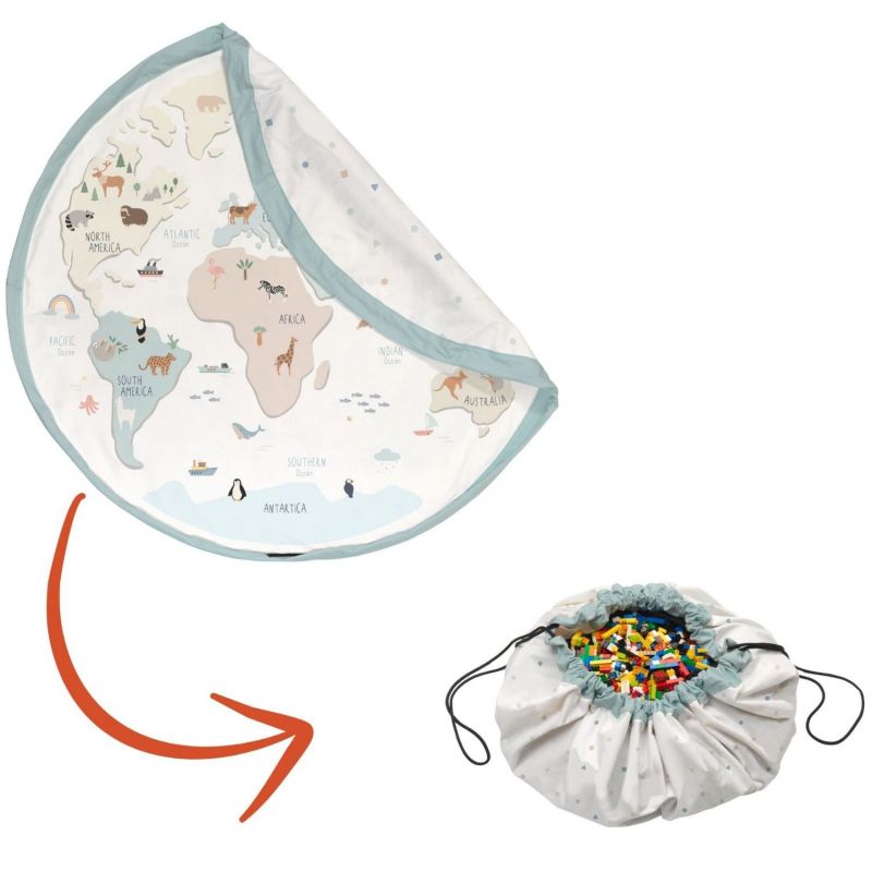 Sac à jouet 2 en 1 réversible Noomad Original Worldmap Colour Play&Go Produit 1