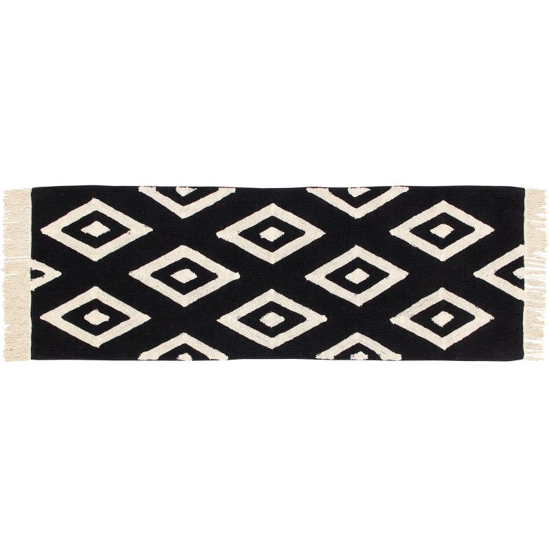 Tapis lavable diamant noir et blanc (80 x 230 cm) Lorena Canals